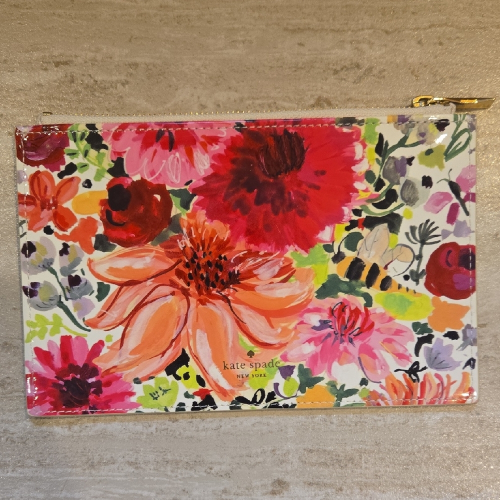 Kate Spade New York Floral Zipper Pencil Pouch - Picture 1 of 7